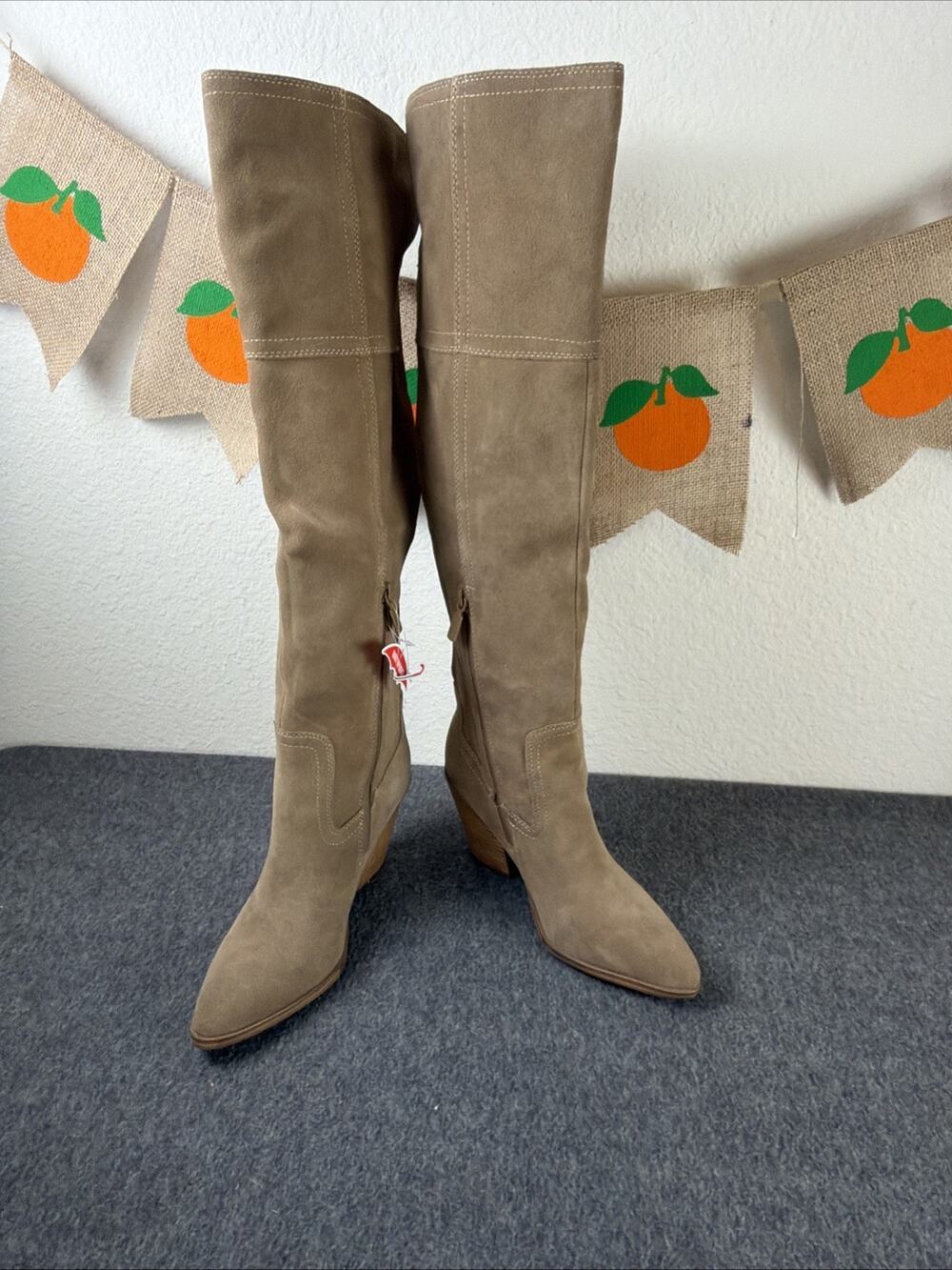New $250 Blondo Windie Waterproof Over the Knee Women's Boot Tan Sz 6.5 Suede